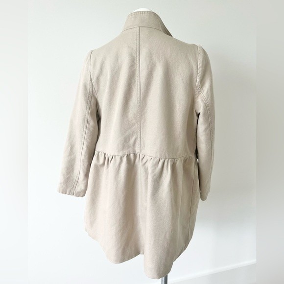 Joie Cotton Linen Tan Trench Coat L Jacket - Picture 4 of 11